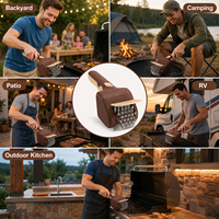 Brosse de nettoyage électrique portable pour barbecue, 700 tr/min, rotative, sans fil, avec poils en acier inoxydable, anti-éclaboussures