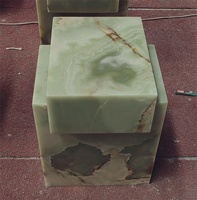Table d'appoint en pierre d'onyx vert, meuble de salon moderne, Table d'appoint de luxe en marbre d'onyx