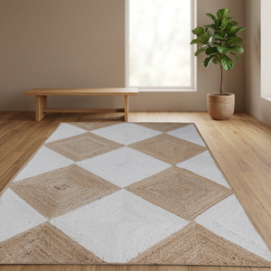 Alfombra de Yute 100% Natural y Blanca de Estilo Nórdico, Alfombra Trenzada Hecha a Mano para Decoración del Hogar, Sala de Estar, Precio de Fábrica - Product Image 3