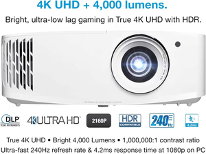 Optoma uhd38x máy chiếu siêu 4000 lumens Độ phân giải UHD 4.2MS Thời gian phản hồi đúng <span class=keywords><strong>4k</strong></span> siêu HD 240Hz Tốc độ làm mới HDR10 và HLG - Product Image 2