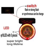 Feu de signalisation de sécurité routière magnétique, étanche, résistant à la pression, à 5 LED solaires, en plastique, haute intensité, réflecteur prismatique
