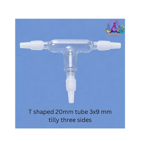 Conector de Tubo de Vidrio de Borosilicato en Forma de T de Precisión, 20 mm de Longitud, 3x9 mm, Conexión de Tres Vías, Transferencia de Fluidos, Configuración de Laboratorio, OEM - Product Image 3
