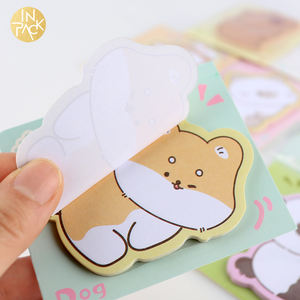 Dalam Pak kualitas tinggi perlengkapan kantor kustom bentuk hewan kartun stik Memo Pad alat tulis lucu catatan tempel Logo kustom - Product Image 3