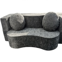 Ensemble de canapés pliables minimalistes italiens, tissu tissé amovible et lavable, pieds en acier inoxydable, pour hôtels et petits espaces commerciaux