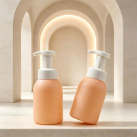 Botol Mousse Plastik PET Merk Haohong dari Pabrik Sumber, Botol Busa Shower Gel Tipe Tekan 500ml, Botol Kemasan Lotion Silk
