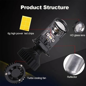 New Bi Led Projector Lens 5500K 35W H4 Mini Bi Led Headlight <b>Auto</b> <b>Lighting</b> <b>System</b> LED Headlight Mini Projector H4 - Product Image 3