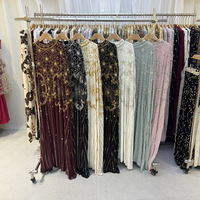 Fabricant de vêtements pour l'industrie lourde : Ensemble robe de soirée ample perlée, robe maxi kaftan faite à la main pour femme, pour l'Aïd et les mariages