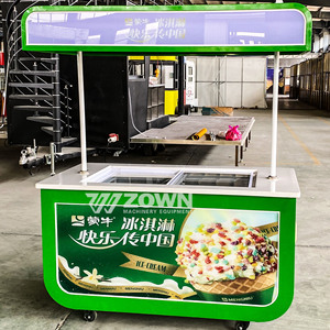 <strong>French</strong> <strong>Fries</strong> Cart Mobile Gas Food Stall Cart Grill and 2 Fryers Food Cart for Fried Chicken - Product Image 2