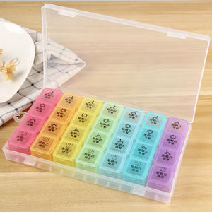 Pastillero Grande de Plástico con 28 Compartimentos, 7 Colores, a Prueba de Polvo, Dispensador de Medicamentos Portátil, Recordatorio Semanal de 7 Días, Almacenamiento de Pastillas para la Salud - Product Image 1