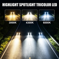 Xenplus Nuovo GM01 Faro Ausiliario LED con Controllo APP, 60000LM, Tripla Colorazione, Faretto per Griglia, Impermeabile IP68 per Auto, Camion, Moto