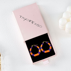 304 316 Spot Goods Trendy Orange Purple Acrylic Hoop Earrings <b>Gold</b> Plated Women's Fashion Jewelry - Product Image 5