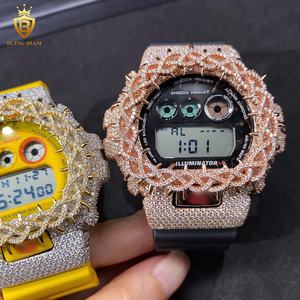 DW6900シリーズ モアサナイト ダイヤモンドウォッチ ケース ベゼル アイスアウト モアサナイトウォッチ 925スターリングシルバー VVS モアサナイトウォッチ ケース GRA - Product Image 4