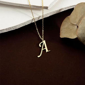 Collar con Colgante de Letras del Alfabeto Inglés Tridimensional, Acero Inoxidable, Personalizado, de la A a la Z, para Hombre y Mujer, Joyería Clásica con Letras - Product Image 3