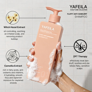 Shampooing Nettoyant en Profondeur Anti-Pelliculaire Hydratant et Nourrissant Yafeila Marque Privée pour Cheveux Bouclés, à l'Extrait de Hamamélis et de Camélia - Product Image 4