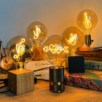 Ampoule LED Edison Lettre Lampe G125 Lampe de table avec base E27 Globe Design pour usage résidentiel Love Home Note Guitar Model