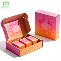 Boîte d'expédition en carton ondulé personnalisée avec logo, rose, pour cadeaux et cosmétiques
