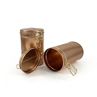 Boîte ronde en étain en gros avec couvercle à anneau en fer, fabricant de boîtes en étain, boîte en métal pour café, thé, bonbons, biscuits, boîte de rangement en métal, boîte en étain