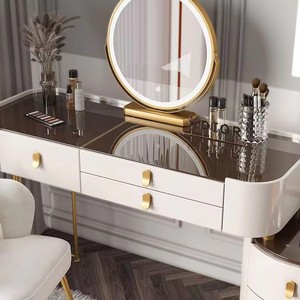 Gorgeous <strong>Dressing</strong> <strong>Table</strong> Hot Sale Makeup Dresser <strong>Table</strong> With Led Lights and Large Capacity <strong>Storage</strong> Beside Cabinet With Chair China - Product Image 6