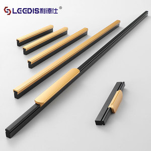 Lideshi Modern Minimalist <b>Wardrobe</b> Door Handle 1m Black Gold <b>Long</b> Cabinet Pull For Kitchen Furniture Hardware - Product Image 1