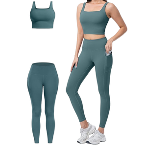 Women <b>Yoga</b> Set 2 Piece Gym Workout Set Sports Bra Leggings Fitness Outfit - Product Image 2