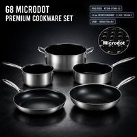 Ensemble de casseroles et poêles antiadhésives G8 Microdot en acier inoxydable 304 pour cuisinière à induction – Vente en gros