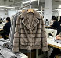 Manteau long d'hiver Zeyu pour femme en fausse fourrure de vison épaisse, col rabattable, tissé, écologique, coupe-vent, ODM/OEM