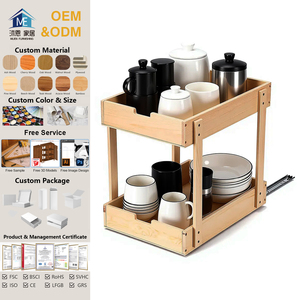 Moderno sotto armadio <span class=keywords><strong>Organizer</strong></span> da cucina con <span class=keywords><strong>cassetto</strong></span> in legno mensola per tirare fuori <span class=keywords><strong>pentole</strong></span> dispensa per soggiorno bagno mobili per la casa - Product Image 1