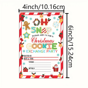 La festa all'ingrosso invita la carta d'invito compilata di natale gli inviti della festa di scambio del biscotto di natale - Product Image 2