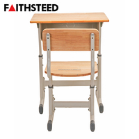 Ensemble de bureau et chaise d'école en MDF jaune avec boîte de rangement pour livres en métal pour poste de travail durable pour étudiants, idéal pour l'étude à domicile