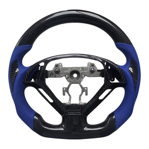 Volante Deportivo Popular de Fibra de Carbono con Agarre de Cuero Perforado, Compatible con Infiniti G27 G37 - Product Image 1