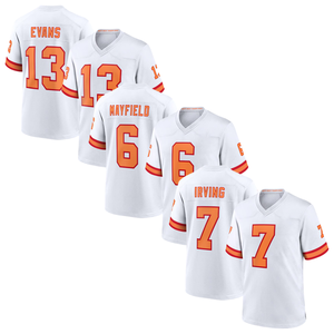 タンパベイアメリカンフットボールジャージー13 # Mike Evans 6 # Baker Mayfield 7 # Bucky Irving - Product Image 1