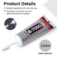 Colle transparente B7000 pour la fabrication de bijoux, 110 ml, adhésif multi-usages pour bijoux, colle pour strass sur tissu, artisanat DIY