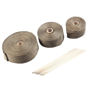 Tela universal antiescaldante para tubo de escape de coche y motocicleta, cinta de aislamiento térmico de fibra de 100mm de diámetro con acero inoxidable - Product Image 1