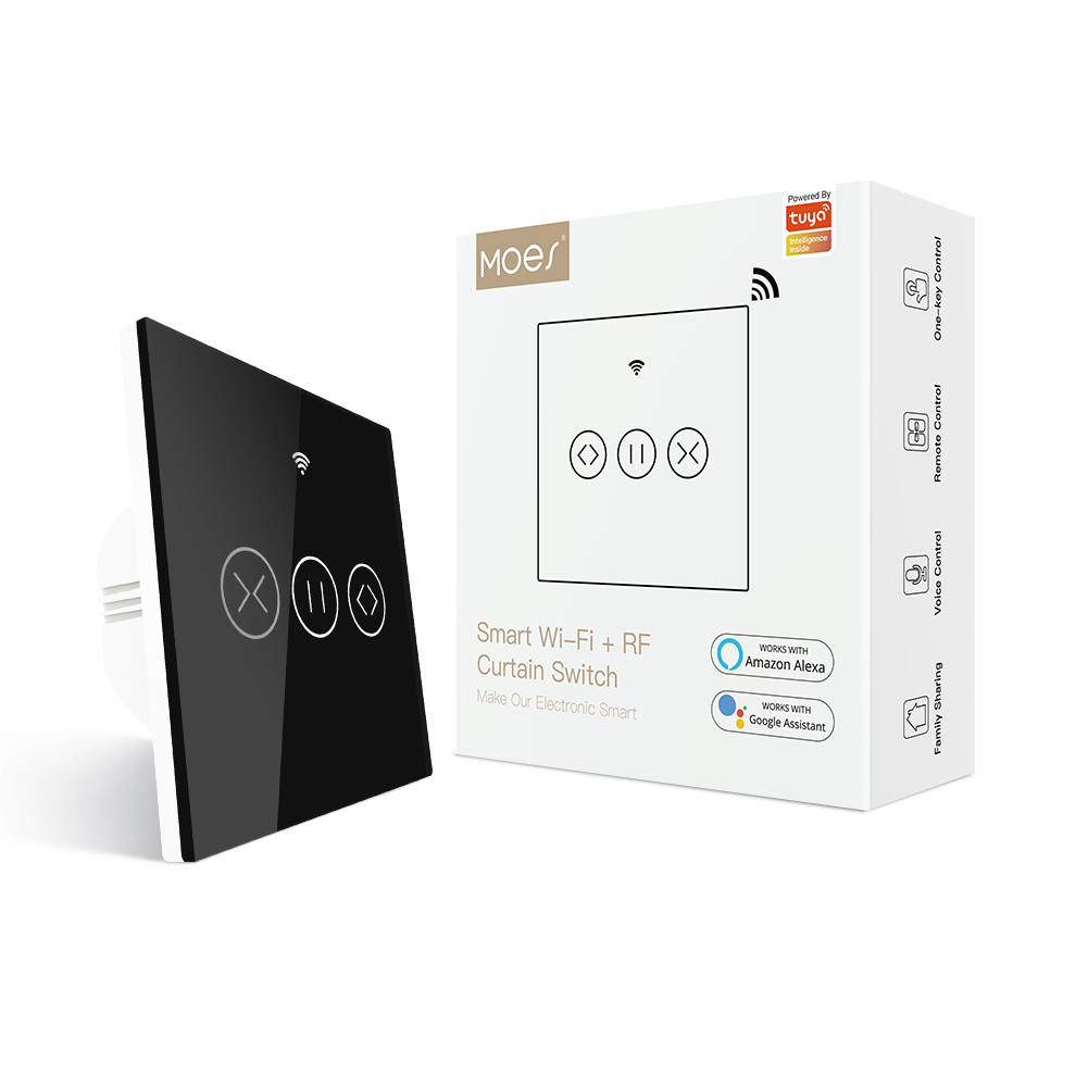 Interrupteur à rideau intelligent noir