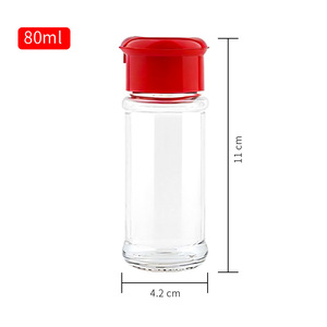 Frascos de vidrio transparente de 80ml <span class=keywords><strong>para</strong></span> especias, pimienta, especias, botella de vidrio, tarro de especias de vidrio barato con tapa de plástico <span class=keywords><strong>para</strong></span> batir - Product Image 2