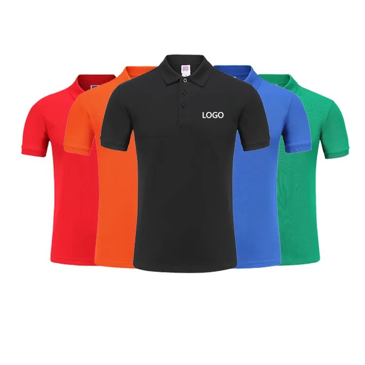 Vente en gros de polos vierges avec broderie personnalisée LogoT-Shirts T-shirts polo de golf unis Chemise polo unisexe personnalisée