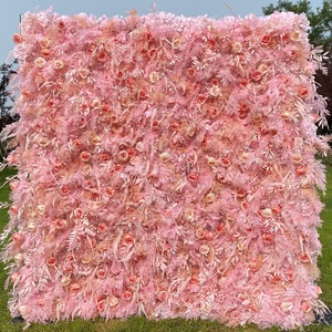 Vente en gros de roses artificielles pour photos toile de fond fleur murale salon <span class=keywords><strong>wistaria</strong></span> fleurs artificielles de mariage toile de fond en vrac pour décoration de mariage - Product Image 4