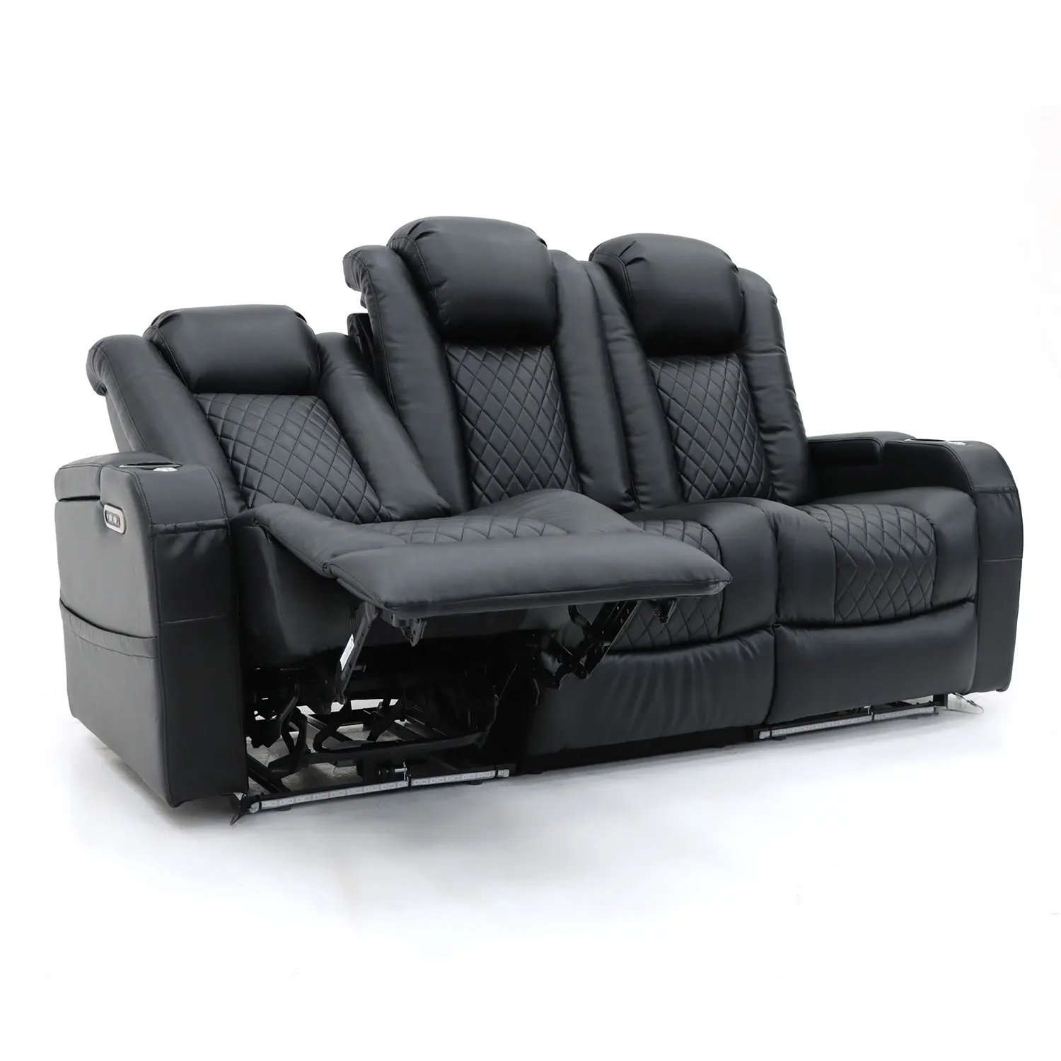 Geeksofa VIP Power Electric Home Theater Cinema Fauteuil inclinable avec appui-tête électrique et soutien lombaire et table basse