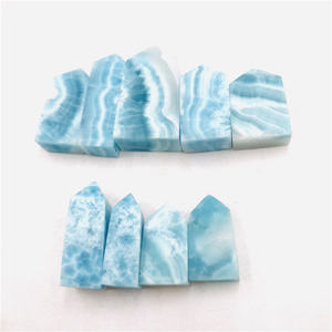 Pingente de pedra preciosa de quartzo natural, recém-chegada, larimar pontos de cristal minúsculo, obelisco para decoração - Product Image 3