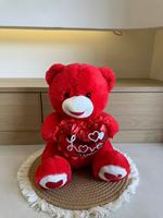 Ours en peluche doux avec coussin cœur à volants, cadeau romantique et mignon pour la Saint-Valentin, 30 cm, surprise pour couple
