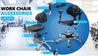Autres pièces de mobilier Chaise en cuir antistatique auto-pelant Siège en PU souple Dos en PU pour salle blanche de laboratoire d'hôpital Salle de recherche