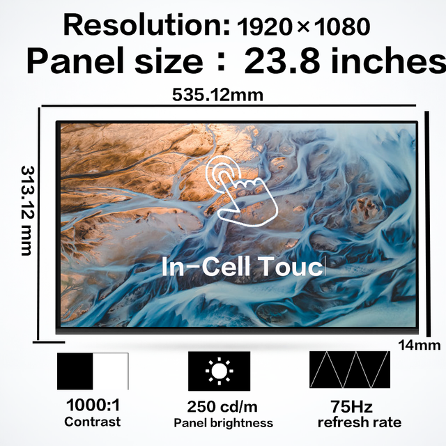 23.8 Inch In-Cell Touch LCD Screen for Desktop Monitor Replacement LM238WF5-SSA1 LM238WF5-SSG1