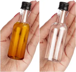 50ml Mini plastik şişe alkol içki likör şarap viski şişesi vidalı kapak minyatür şişe