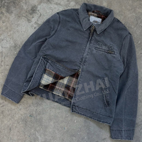Canard personnalisé toile Boxy Double couche fermeture éclair en détresse Hombre Plaid thermique manteau charpentier camion hommes travail veste fabricant