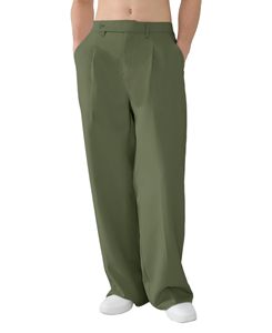 Pantalons habillés décontractés pour hommes, plissés, style old money, jambes larges, pantalons amples, coupe décontractée, pantalons <span class=keywords><strong>de</strong></span> <span class=keywords><strong>travail</strong></span> - Product Image 5