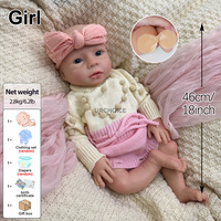 Poupées Bébé en Silicone Souple de 18 Pouces, Corps Entier, Bouche Ouverte, Poupées Reborn Anatomiquement Correctes, Muneca pour Filles, Idéales pour la Pratique en Crèche