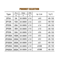 Diode de goujon positive et négative 300A 400A 500A 600A Diode de redressement pour Diode d'alimentation ZP300A ZP400A ZP500A ZP600A