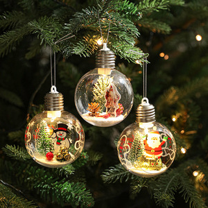 Bola de Navidad Transparente Brillante con Luz Cálida, Adornos Decorativos Transparentes para Árbol de Navidad, Bola de Navidad de 8 cm con Forma de Medio Abierto - Product Image 1