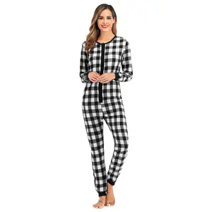 Bán Chạy Nhất Bán Buôn Giá Rẻ Onesie Cho Phụ Nữ, In Pyjama Người Lớn Tùy Chỉnh Ngủ Mềm Jersey Lounglass