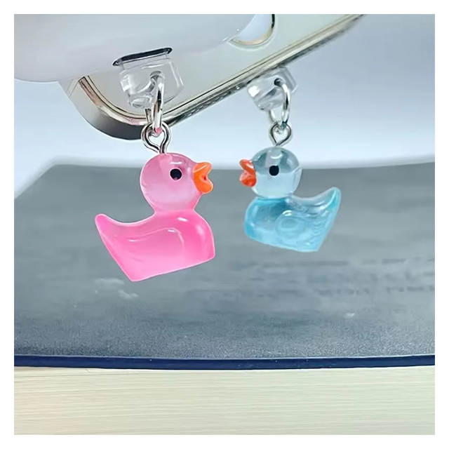 Kawaii Duck Charms for Type-C Port Universal Plastic Dust Plug for iPhone for Samsung Smartphones Mobile Phone Charging Port